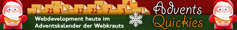 Banner: Webdevelopment heute im Adventskalender der Webkrauts